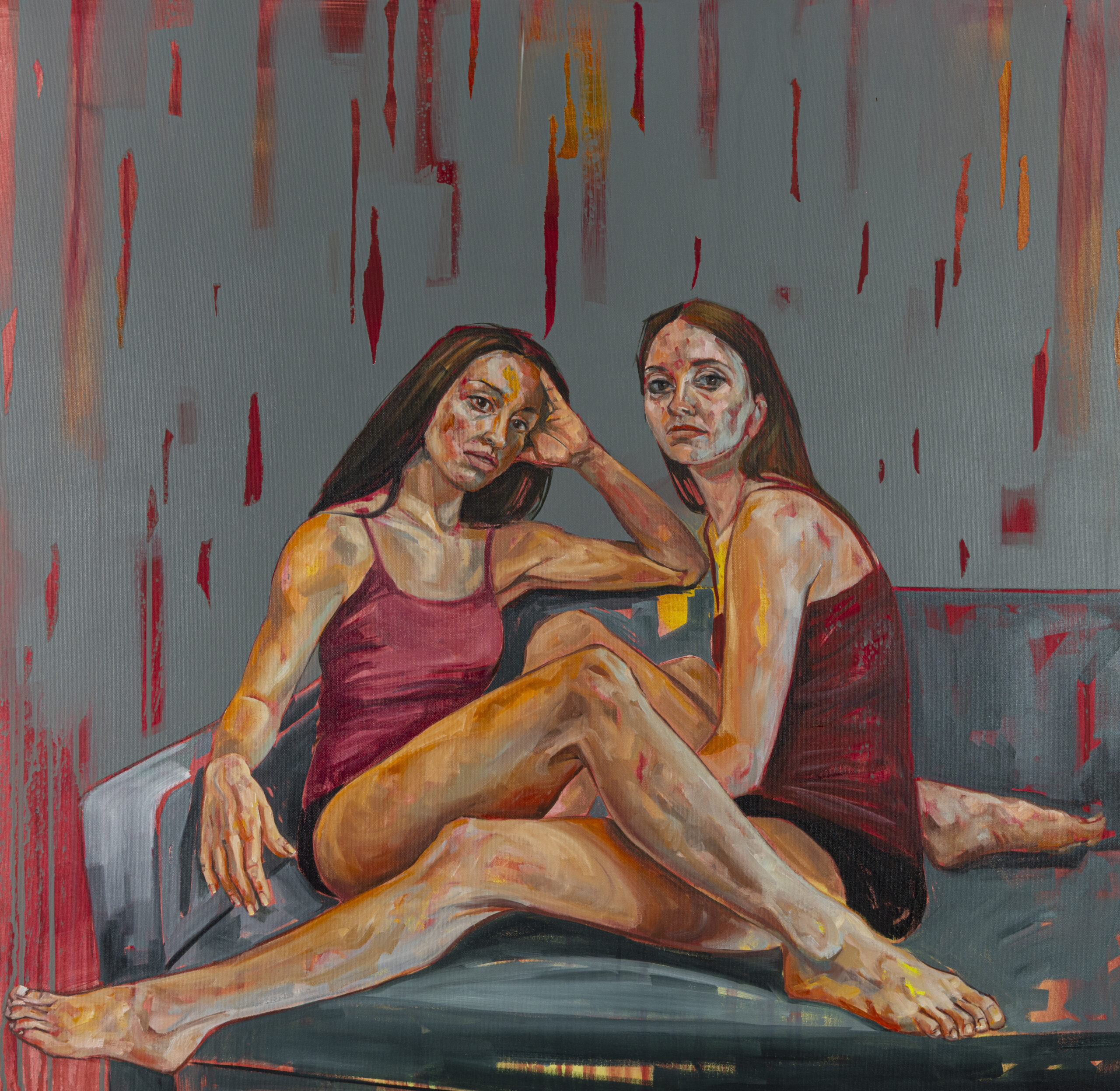 Ballerine cm100x100 olio e acrilico su tela 2025
